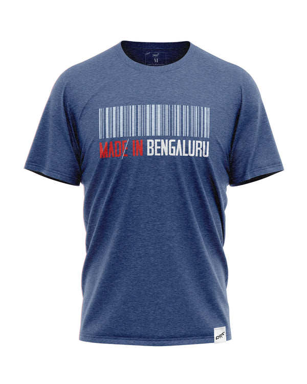 Made in Bengaluru Print Half sleeve Blue T-shirt