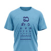 Kannada Printed Half Sleeves Sky Blue Tee