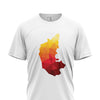 Off White Coloured Half Sleeves T-shirt Having Karnataka state map print