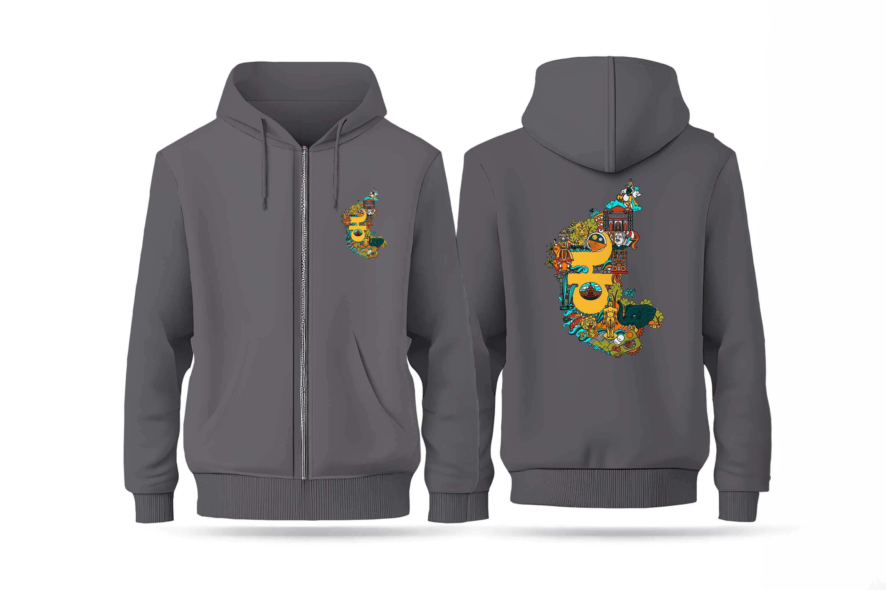 ka karnataka-Hoodie - Zipper