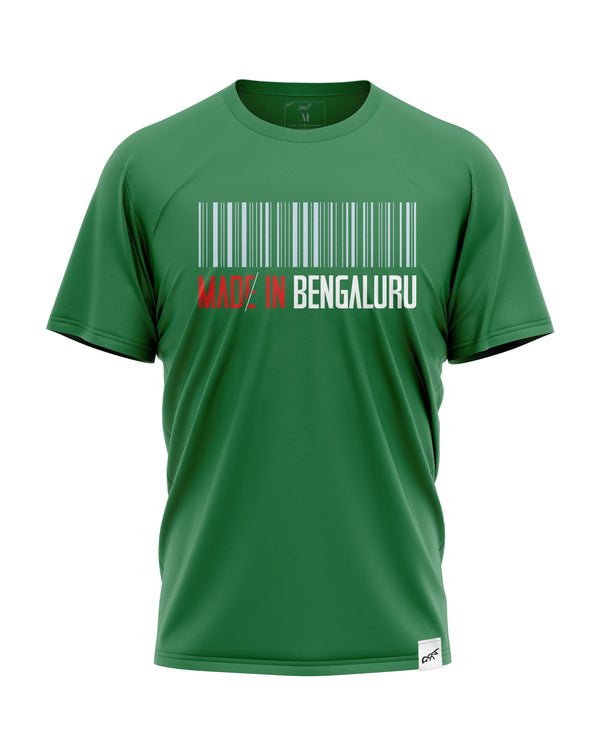 Made in Bengaluru Print Half sleeve Green T-shirt